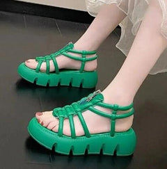 Trendy Summer Platform Sandals with Metal Hooks (One Pair)