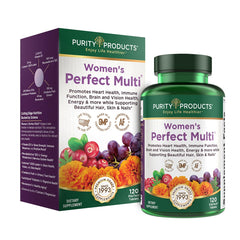 Purity Products Women’s Perfect Multi Balanced Multivitamin - Supports Urinary Tract Health Immune Bone + Muscle Hair Skin Nails an Elite Probiotic for Digestive Health + More - 120 Tablets