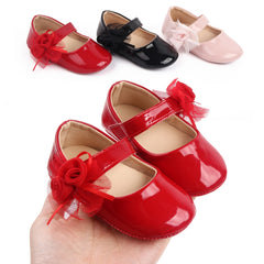Infant Girls' PU Shoes with Cute Flower Design