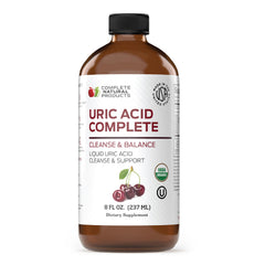 Complete Natural Products Uric Acid Complete - 8oz Liquid Supplement to Support Uric Acid Cleanse Kidney Health & Circulation with Apple Cider Vinegar Tart Cherry & Beet Root.