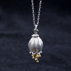 S925 Silver Flower Pendant Vintage Style Necklace