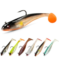 3.5In 0.42Oz Pre-Rigged Swim Baits for Bass Fishing - Jig Heads Soft Plastic Walleye Lures Paddle Tail Swimbaits for Bass Crappie & Trout Lures Fishing Bait for Saltwater & Freshwater
