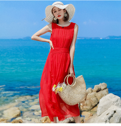 Slim Fitting White Silk Maxi Dress