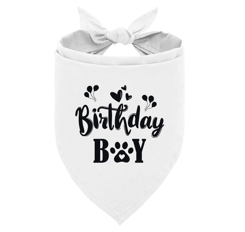 Birthday Boy Dog Bandana White Dog Bandana Funny Cute Dog Bandana Pet Dog Triangle Scarf Pet Dog Scarf Accessories Gift for Dog Lover Dog Bandana for Small Medium Large Dogs (D30)