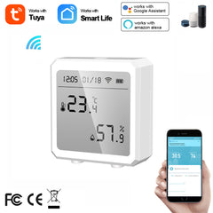 Tuya WiFi Temperature and Humidity Detector - Pearl White