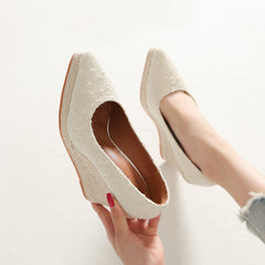 Retro Women's Wedge Heel Pumps for Spring Summer
