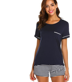 Striped Pajama Set for Women with Shorts