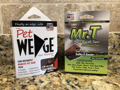 Pet Wedge® Hair Remover 4 Pack- Plus Four MRT® Pet Dish Scrubbers (Bonus Pack)