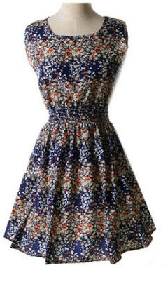 2018 Summer Plus Size Floral Chiffon Dress and Skirt