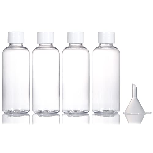 4pcs Travel Bottles80ml Refillable Clear Empty Plastic Travel Size Containers Bottles with Screw Lids for ToiletriesSoapShampoo and Conditioner