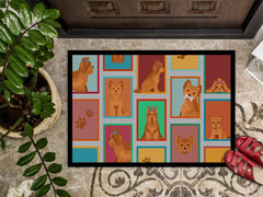 Lots of Red Yorkie Doormat