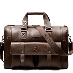 Men's British Retro Leather Computer Briefcase Bag