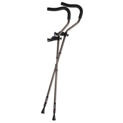 in-Motion Pro Crutches | Foldable Foream Crutches| Crutches for Adults with Ergonomic Handles | Spring Assist Technology | Articulating Tips | Size Short (48" - 59") | Charcoal Grey