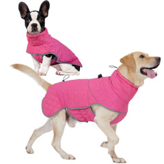 Dog Winter Coat Waterproof Dog Puffer Jacket Windproof Dog Coats for Small Medium Large Dogs Cold Weather Coats with Harness Built in Reflective Turtleneck Dog Fleece Jacket Adjustable Dog Snowsuit