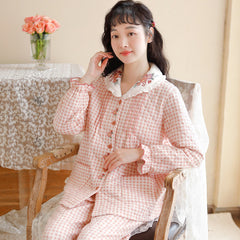 Women's Soft Cotton Pajama Set for Autumn and Winter