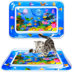 AVETANK New Thickened Cat Water Mat Anti-Scratch Water Sensor Play Mat，Water Sensor Play Mat for Cats Cool Comfort Water Sensor Pad，Interactive Toys for Cats to Play