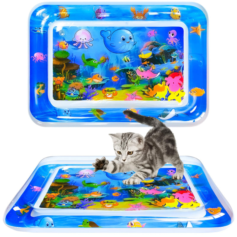 AVETANK New Thickened Cat Water Mat Anti-Scratch Water Sensor Play Mat，Water Sensor Play Mat for Cats Cool Comfort Water Sensor Pad，Interactive Toys for Cats to Play