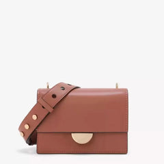 Women's Wide Strap Small Square Bag with Half-Circle Buckle