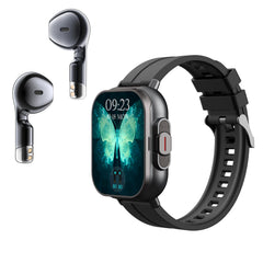 Smart Watch with Earbuds 2 in 1 Smart Call Watch with Bluetooth Headphones 2" Large Screen with Fitness Tracker/Multi Sport Modes Heart Rate Monitoring Sleep Monitoring Men Women (Black)