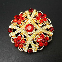 24pc Vintage Brooch Lot Mixed Alloy Rhinestone Crystal Pins Wedding Bouquet DIY