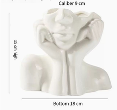 Nordic Creative White Ceramic Body Art Vase Decor