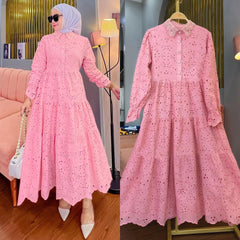 Embroidered Hollow Lace Dress from Southeast Asia