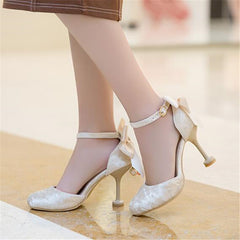 Kids' Pearl Party High Heel Shoes with Bowknot
