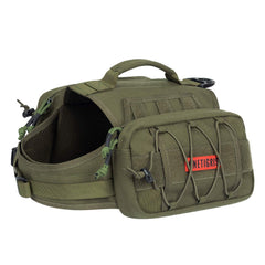OneTigris Dog Backpack for Hiking Nylon Dog Harness Backpack with Side Pockets for Large Dog with 17"-23.5" Neck Girth and 25"-31" Chest Girth (Green Medium)