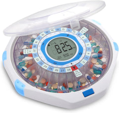 LiveFine WiFi Automatic Pill Dispenser and Remote Medication Monitoring System with Locking Key 28-Day Medication Organizer Up To 9 Doses Per Adjustable Light/Sound Alarms For Prescriptions & Vitami