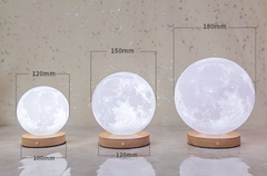 3D Moon Lamp with Wooden Base Night Light