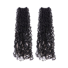 GIX Yanky Twist Crochet Hair - 16 Inch 2 Packs (60 Strands) Natural Black Pre-twisted Fluffy Spring Mini Twist Short Bob Passion Twist Pre-Looped Crochet Braids Braiding Hair (16 Inch 1B-2P)