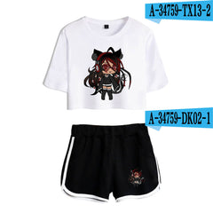 2D Custom Gacha Life Crop Top and Shorts Set
