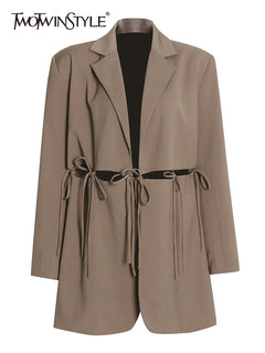 Women's Open Long Sleeve Casual Jacket - High Street Fashion