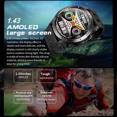 JingTider Rugged Outdoor Smart Watch with AMOLED Display