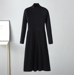 Long Knit Sweater Dress for Women with Overcoat