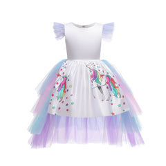 2020 Unicorn Dress for Girls with Removable Cape