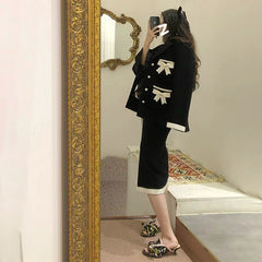 Chic Bow Knot Wool Coat for Winter - Youthful Design