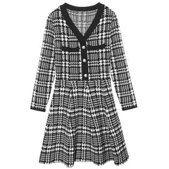 Knit Dress for Women - Mid-Length Vintage Style
