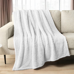 PAVILIA Sherpa Throw Blanket for Couch Sofa White Fluffy Warm Plush Blanket for Twin Bed Cozy Super Soft Lightweight Throw Fuzzy Decorative Blanket All Season Home 60x80