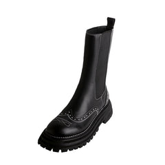 Thick Heel Elastic Band Color Matching Women's Boots