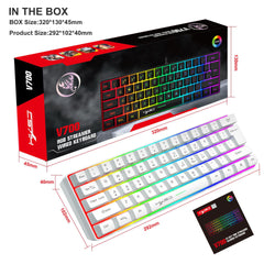 61-Key RGB Gaming Membrane Keyboard with Shortcuts