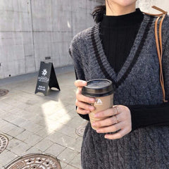 Autumn Winter College Style V-Neck Sweater Vest