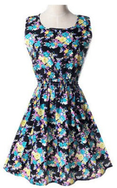 2018 Summer Plus Size Floral Chiffon Dress and Skirt