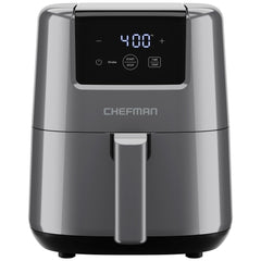 CHEFMAN 2 Qt Mini Air Fryer – Digital Space-Saving Compact Air Fryer with Nonstick and Dishwasher Safe Basket Quick & Easy Meals in Minutes Features Digital Timer and Shake Reminder – Grey
