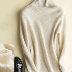 Autumn Winter High Neck 100% Cashmere Sweater for Women