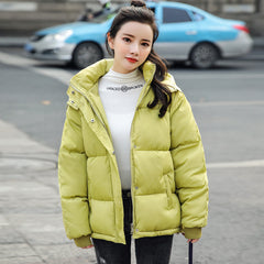 Chic Short Cotton Padded Jacket with Loose Fit