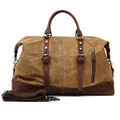 Men's Waterproof Canvas Travel Bag with Large Capacity