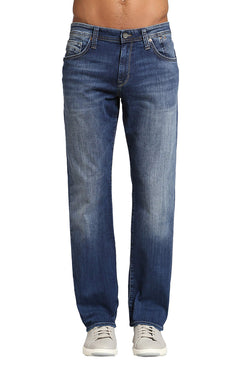 Mavi Matt Classic Mens Straight Leg Jeans Mid-Rise Relaxed Fit Jeans for Men Mid Indigo Cooper Medium Wash Blue Jeans 28W x 32L