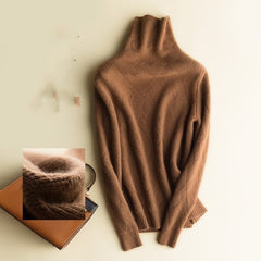 Autumn Winter High Neck 100% Cashmere Sweater for Women