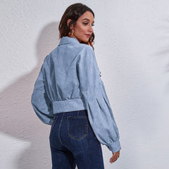 Women's Corduroy Lantern Sleeve Jacket for Fall/Winter